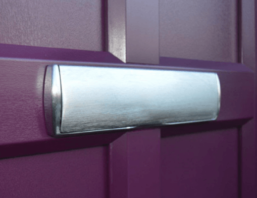 Close up bright purple door
