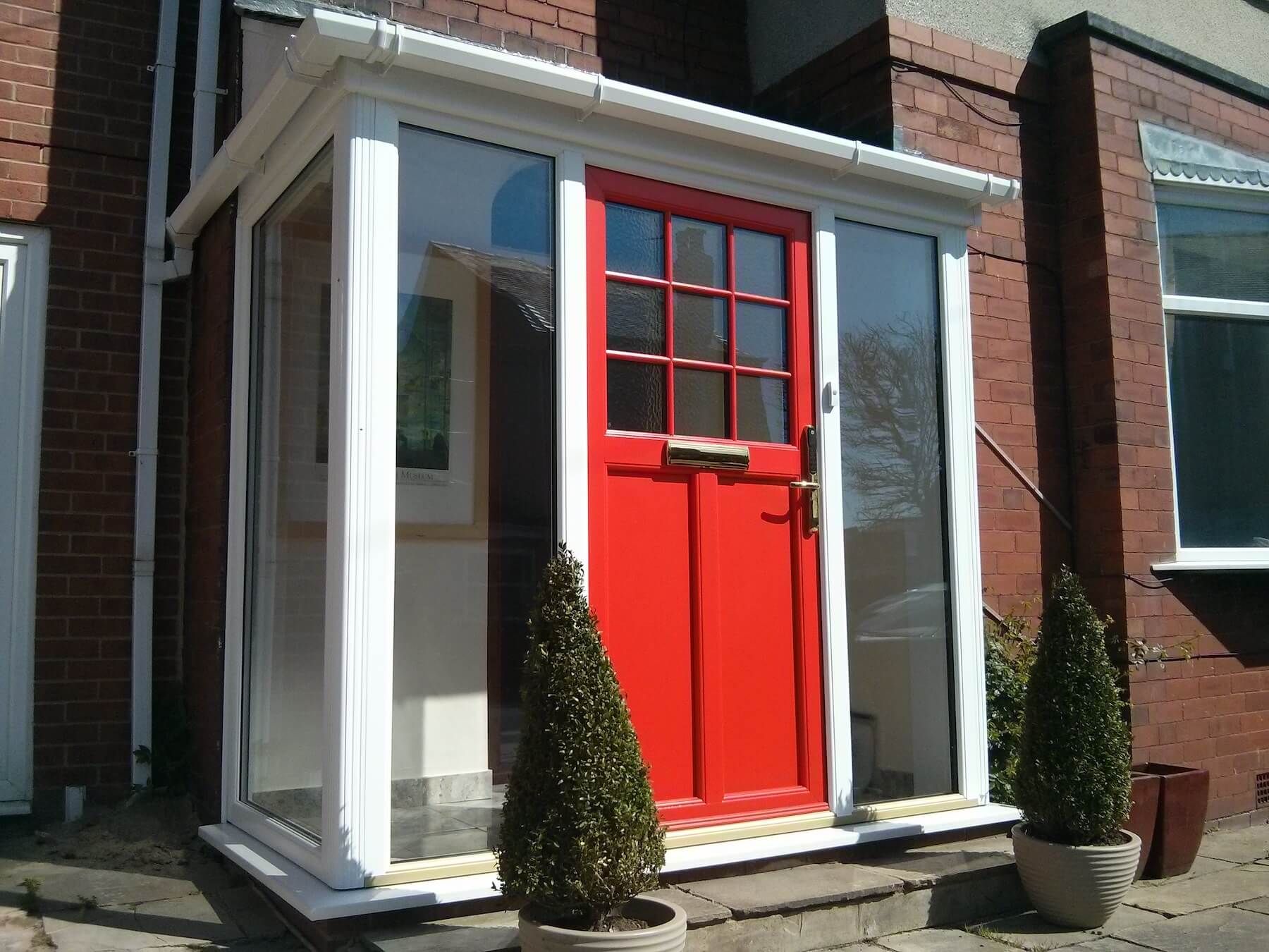 Deep red entrance door