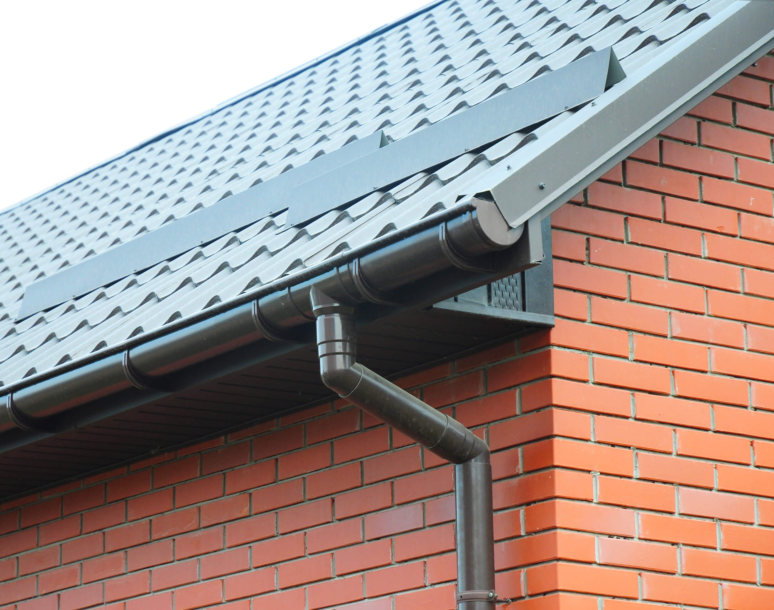 Guttering on a brick house