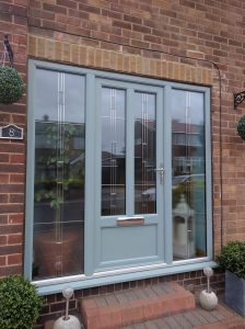 Light grey coloured entrance door