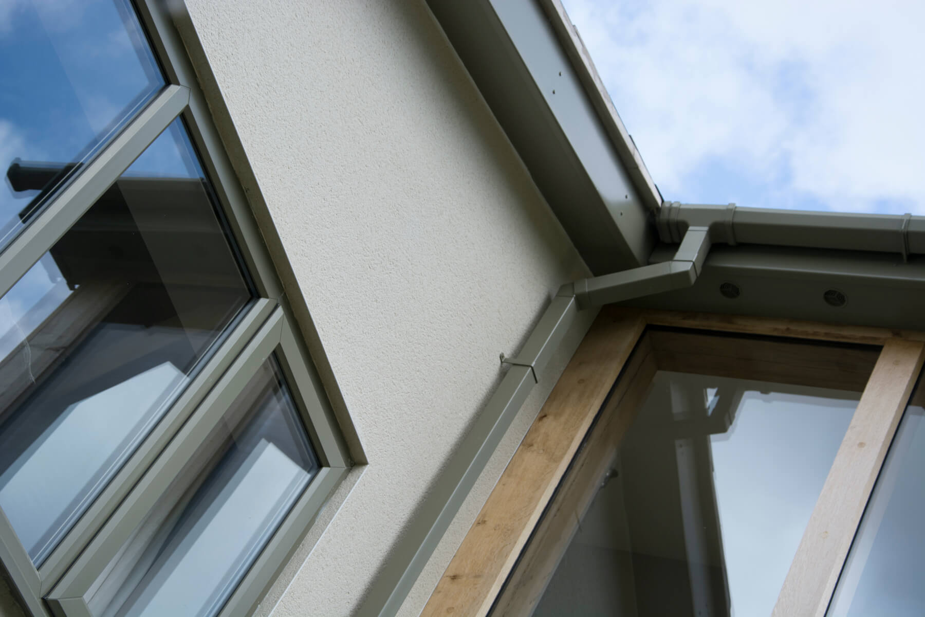 Low angle of green roofline