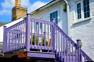 Purple hand rail